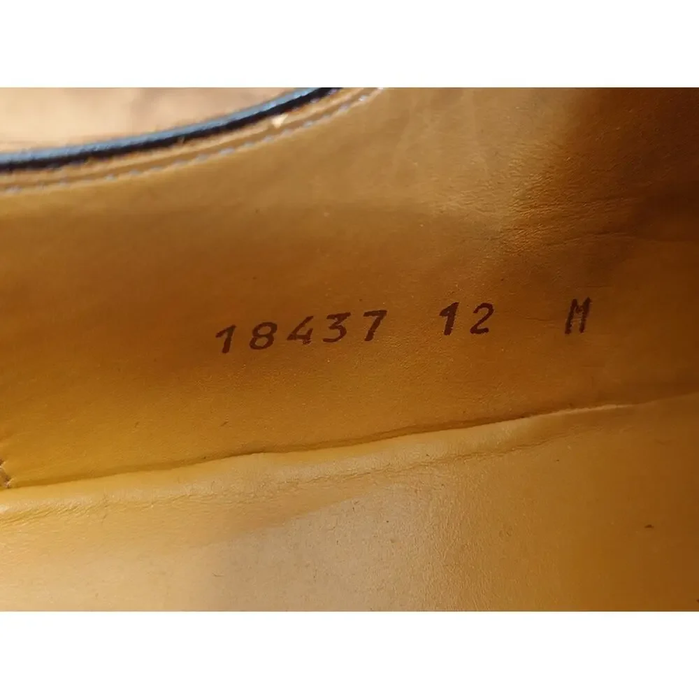 Magnanni Men’s Cap Toe 12M Tan Brown Burnished Leather Dress Shoes